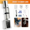 Smart Cylinder Lock European Style Electronic Door Lock Digital Keypad Code RFID Card Keyless Electric Lock Safe For Home 201013