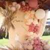 Raddoppiato rosa polvere Boho Decorazione di fidanzamento di matrimonio Cromo Oro rosa Palloncini nudi Ghirlanda Ballon Arco Decorazione di compleanno globale 22062912250