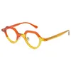 Männer Optische Gläser Marke Brillenfassungen Männliche Frauen Mode Unregelmäßige Polygonale Brillen Rahmen Myopie Gläser Handgefertigte Nähte Farbe Brillen mit Box