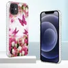 2,0 mm Blume weiche TPU -Stoßdämpferhüllen für iPhone 13 Pro Max 12 Mini 11 XR XS 7 8 plus SE 2022 Schmetterling Marmor Herz Liebe Haut Mobiltelefon zurück -Abdeckung