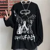 Harajuku Emo Clothes Long Sleeve Gothic T shirts Women Punk Top Men Cartoon Grunge Hip Hop Streetwear Alt Aesthetic 220714