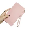 Portafoglio da donna con cerniera Portafoglio in pelle PU di grande capacità Porta carte di credito lungo e sottile femminile Semplice pochette Borsa da donna Portafogli