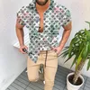 デザイナーメンズカジュアルシャツ 3XL ファッションプリント半袖夏アロハシャツスリムフィット男の服シュミーズカーディガンブラウスシャツ