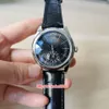 Мода высокого качества мужские часы 50525 50529 39 мм наручные часы из нержавеющей стали из нержавеющей серый циферблат аллигатор кожаный ремень автоматические механические мужские часы