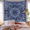 Retro Marinha Floral Folhas Mandala Carpet Parede pendurada Indian Macrame Boho Decoração de parede Lua Tapestry Praia Mattress J220804