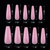 Factory Price Long Coffin Press on Nails 40 Colors Full Cover Acrylic Nail Tips Ballerina Fake Nails Nail Art Tools