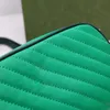 Groene cameratas kettingen schoudertassen kruislichaam handtasje grote capaciteit massief portemonnee draad gestreepte mode klassieke letters mobiele telefoon zak