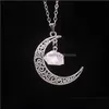 Anhänger Halsketten Anhänger Schmuck Irregar Natürlicher Originalstein Kristall Quarz Stil Mondform mit DHDMN