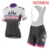 2022 Summer LIV Team Dam cykling Kortärmad tröja Bib Shorts Set Ropa Ciclismo Racing Kläder Cykel Uniform Outdoor Bike Sports Suit Y22062504