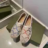 Jacquard Espadrille Designer Flat Buty skórzane espadrilles Mokorka płócienne moda dama dziewczyny letnie białe butę cielęcia z logo rozmiar 35-40