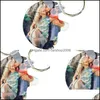Party Favor Event Supplies Festive Home Garden Metal Key Buckle Sublimation Blank Cute Diy Pattern Chain Mdf Star Moons Shape Knapsack Rin