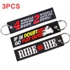 Keychains 3Pcs/lot Remove Before Flight For Aviation Gifts Embroidery Customize Keyring Key Holder Cars Sleutelhanger Emel22