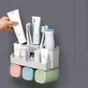 Aodmuki Toothbrush Holder Toothpaste Squeezer Dispenserバスルームアクセサリーセットバスルーム収納ボックスケース家庭用品T200506