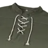 Men's Casual Shirts Long Sleeve Men Mens Medieval Costume Halloween Tunic Vintage Lace Up Shirt Nonslip BandMen's