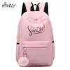 Estilo preppy Moda Dibujos animados Mujeres Bolsa de escuela Mochila de viaje para niñas Adolescente Elegante Bolsa para computadora portátil Mochila Chica Schoolbag LJ201225