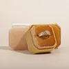 Scatola regalo creativa con anello in velluto a coste ottagonale LK0099