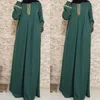Etnik Giyim Kadın Artı Boyutu Baskı Abaya Jilbab Müslüman Maxi Elbise Rahat Kaftan Uzun Elbise İslami Kaftan Marocain Türkiye