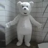 2022 Halloween Orso polare Mascotte Costume di alta qualità Cartone animato Orso bianco tema personaggio Carnevale Formato adulto Fursuit Abito da festa di compleanno di Natale