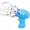 Wholesale Summer Funny Magic Bubble Blower Machine Electric Automatic Bubble Maker Gun with Mini Fan Kids Outdoor Toys Wedding Supplies