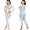 Trendy Mesh See Through Bodycon Romper For Women Long Sleeve Zipper Skinny One Piece Jumpsuit ALS263