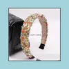 Stirnbänder Haarschmuck Kristallstein Stirnband Retro Hoop Natürlicher Heilschwamm Leopardenmuster Handbänder Frau Mode Band Zubehör Drop