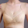 New Seamless Underwear Women Gather No Steel Ring Anti-Sagging Large Size Sexy Lace Bra Sports Shockproof Vest Thin Fixed Bra L220727