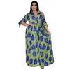 Plus size jurken xl-5xl herfstkleding voor vrouwen 2022 mode half mouw printen casual lange jurk groothandel dropshoppingplus
