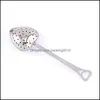 Heart Shaped Tea Infuser Stainless Steel Teas Spoon Strainer Steeper Classic Handle Shower Cute Filter Drop Delivery 2021 Coffee Tools Dri