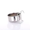 Other Dog Supplies Stainless steel pet food utensils dogs cage household pet bowls hook type kitten round basin trough