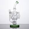 In Stock Matrix Perc Recycler Hookahs Unique Octopus Arms With 14mm Joint Style Glass Bong Bongs Oil Rigs Water Pipes Dab Rig Green Blue Amber Colors With Bowl