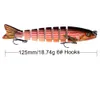 Yeni Varış K1635 12cm 19G Balık Alabalık için Balıkçılık Çekici Çok Eklemli Swimbaits Yavaş Batan Biyonik Yüzme Cazları Tatlısu Tuzlu Suyu Yaşam Balıkçılık Yem