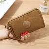 Women Zipper Canvas Long 3 Layer Purse Clutch Coin Phone Money Wallet Card Key Holder Makeup Bag Evening Handbag LX4944