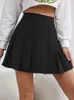 Estilo Preppy Cintura Alta Sólida Plissada Mini Saia Mulheres Verão Primavera Coreano Moda Bonito Branco A-Linha Y2K Skort Roupas 220401