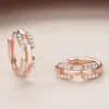 orecchini in argento da donna con fibbia quadrata a doppio anello orecchini con fibbia ad orecchio di diamanti orecchini a cerchio di connessione