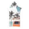 Serviette d'été vacances microfibre à capuche bain plage changeant robe poncho surf pour nager peignoir extérieur