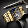Brand Oulm Quartz Watches Men Military Waterproof Wristwatch Luxury Gold Stainless Steel Male Watch Relogio Masculino 220530