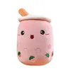 Kawaii Room Decor Bubble Tea Cuddly Animal Animal Cute Food Pluce tasse Boba Boba Oreiller Soft Birthday Gift IE J220704