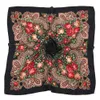 Российский шарф Украинный платок женской головы квадрат 80x80см этнический цветочный рисунок цветочный шах