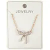 Simple Bow With Diamonds Necklace Bow Clavicle Chain