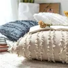 Poduszka obudowa biała poduszka kwiecista frędzla kwadratowa skrzynia poduszka żółta bawełnę z kości słoniowej 45x45 cm sofa dekoracji domowej 18 "220623