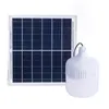 Solenergin Portable LED -glödlampor Solenergipanel för läger Tält Nattfiske Emergency Flash Lighting With Remote Timer