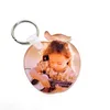 One-sided Sublimation Acrylic Keychain Party Favor 15 Styles Blank Acrylic Ornaments Key Rings Heat Transfer Keychains for Present Making