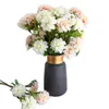ONE Fake Flower Dahlia (3 Heads/Piece) 20" Length Simulation Spring Peony for Wedding Home Decorative Artificial Flowers