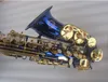 Suzuk Eb Altsaxophon Blue Gold Key Sax Drop E Key Saxofon Professionelles Musikinstrument mit Box-Zubehör