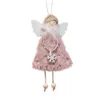 Dekoracje choinki Plush Angel Doll Girl wisiorek Navidad Nowy rok Świąt Bożego Narodzenia Wiszące Ozdoby Dift dla dzieci