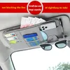 Organizador de automóviles Auto Sun Visor Point Pocket PU Bolsa de cuero Bolsa Tarjeta Gafas Soporte de almacenamiento Car-Styling Sunshade