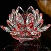 80mm Quartz Crystal Lotus Flower Crafts Glass Paperweight Fengshui Ornaments Figurines Home Wedding Party Decor Gifts Souvenir 220329