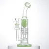 14mm 여성 공동 Torus Hookahs 두꺼운 유리 래칫 배럴 오일 조작 반전 샤워 헤드 Perc 여과기 Dab Rigs Bongs With Bowl YQ02