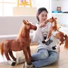 30-60cm Simulation Horse Plush Toys Cute Staffed Animal Zebra Doll Soft Realistic Horse Toy Kids Birthday Gift Home Decoration 402 H1