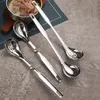 304 Stainless Steel Soup Spoon Colander Long Handle Thickened Hot Pot Soup-spoon Draining Scoop Filter-spoon Strainer-spoon Kitchen Tools ZL1190